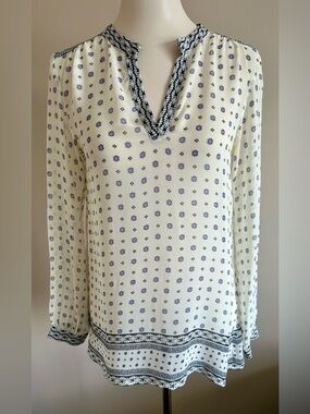 Part Two Copenhagen Cream/Blue Georgette Tunic